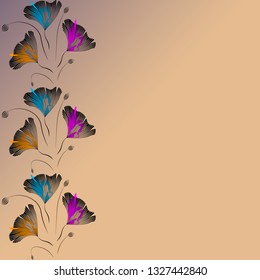 Greeting card abstract flowers. Can be used as invitation card for wedding, birthday and other holiday and summer background.