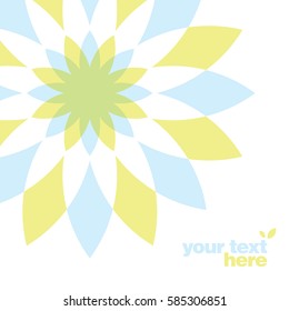 Greeting card with abstract geometric flower