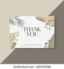 greeting card abstract hand drawing botanical greenery 