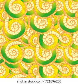 greeting card with abstract pattern hand-drawn waves on a white background