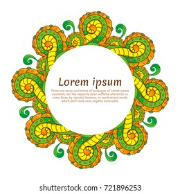 greeting card with abstract pattern hand-drawn waves on a white background