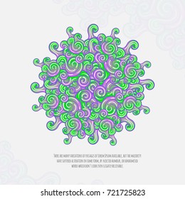 greeting card with abstract pattern in the middle on a white background