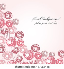 Greeting card with abstract roses
