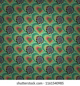 Greeting card. Abstract vector flowers in white, black and green colors. Floral seamless pattern. Abstract floral background. Wedding invitation.