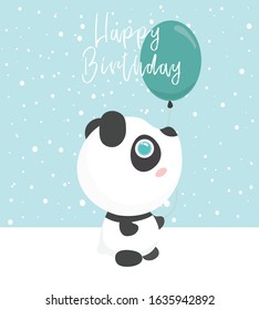 Greeting card with animals vector illustration.
