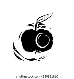 Greeting card or another hipster design element. Fruit, concept for print. Vector grunge stamp.