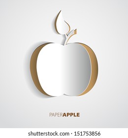 Greeting card with apple from paper - vector