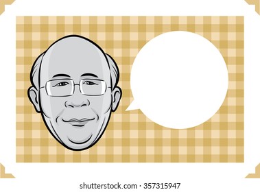 Greeting card with asian man