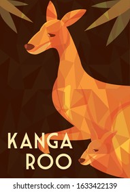 greeting card with australian kangaroo vector illustration design