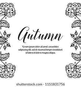 Greeting card for autumn hand draw collection vector illustration