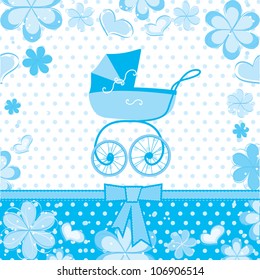 greeting card with a baby carriage
