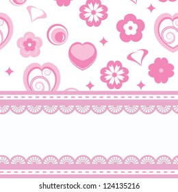 greeting card or baby shower for a girl
