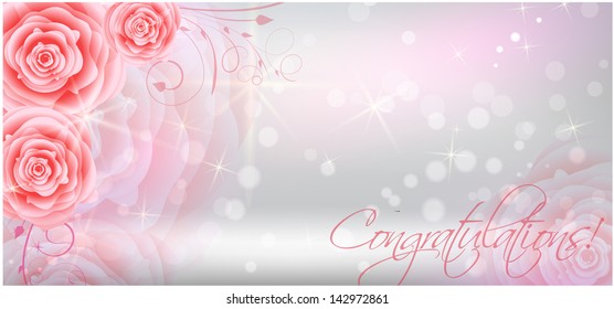 Greeting card background with abstract red roses
