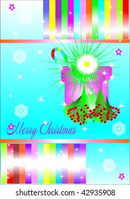 Greeting card or background with gift-box and berrys