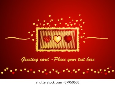 Greeting card background with hearts - suitable for birthday, Valentine's Day and Mother's Day