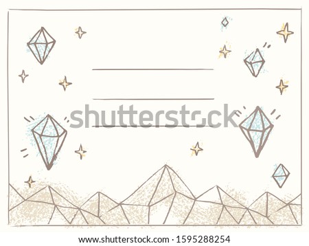 Greeting card background in illustration style. Diamonds, stars, pop, the little prince, children's fairy tale