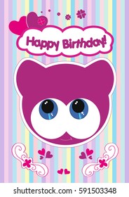 Greeting card with background of kitten