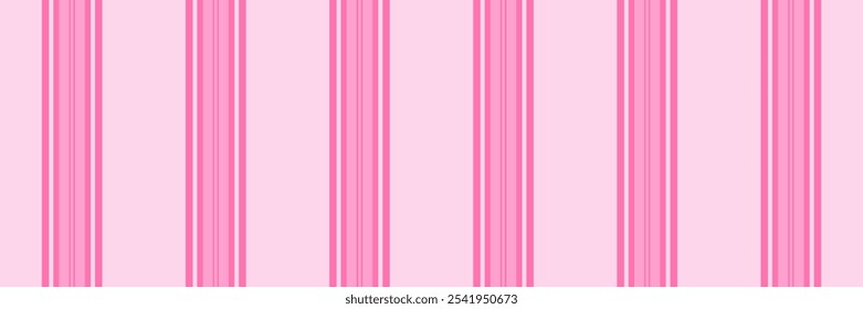 Fondo de tarjeta de felicitación textil sin costuras, Vector de Vertical de rayas de composición. Líneas vívidas de textura de patrón de tela en paleta de colores rosa y claro.