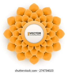 Greeting card or background with soft orange. Vector Illustration isolated on white background.