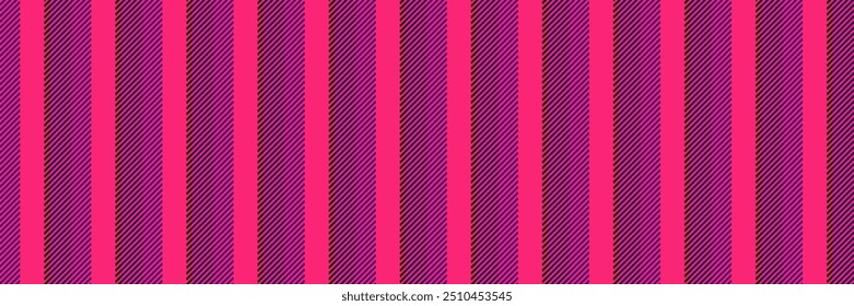 Tarjeta de felicitación textura de fondo raya, armonía textil líneas Vertical. Vector de tela de patrón de simplicidad sin costuras en la paleta de colores rosa e índigo.