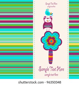 greeting card background whimsy birds