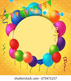 Greeting Card, Balloons, Dot Pattern