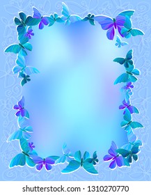 
Greeting card with beautiful butterflies. Vector graphics