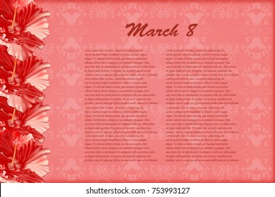 greeting card with beautiful hibiscuses