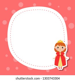 Greeting card with beautiful princesses. Vector background.