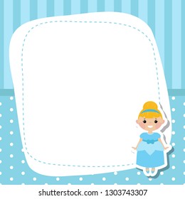 Greeting card with beautiful princesses. Vector background.