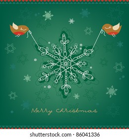 Greeting card with beautiful snowflake