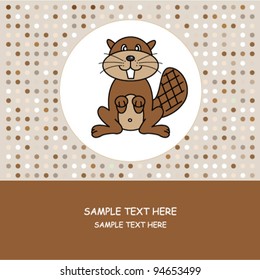 Greeting card. beaver