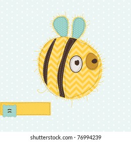 Greeting card with Bee - for scrapbook, invitation, celebration with place for your text