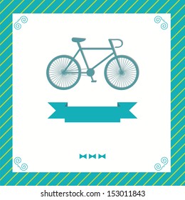 greeting card with bike. vector illustration