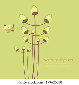 Greeting card with a bird