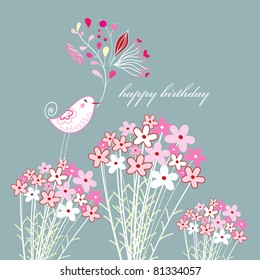 greeting card with a bird
