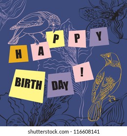 Greeting card with birds