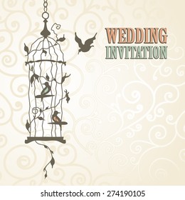 Greeting card with birds