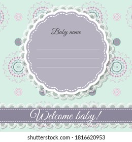 Greeting card for the birth of a baby
