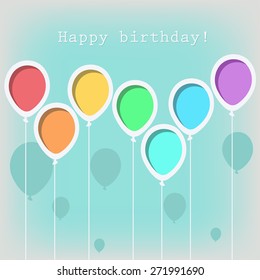 Greeting card with birthday balloons