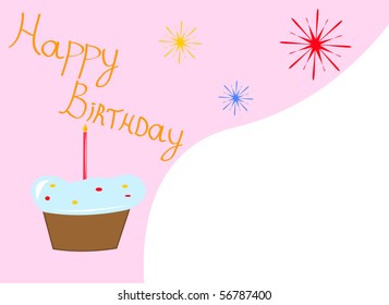 greeting card with birthday cake