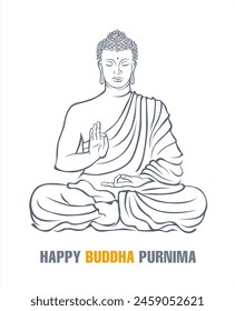 Greeting card for Buddha’s Birthday festival (Buddha Purnima, Vesak Day). Vector illustration.