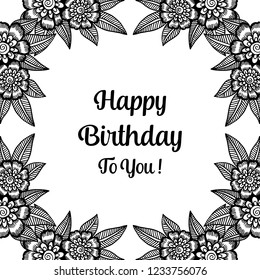 Greeting card for birthday with Floral Wreath