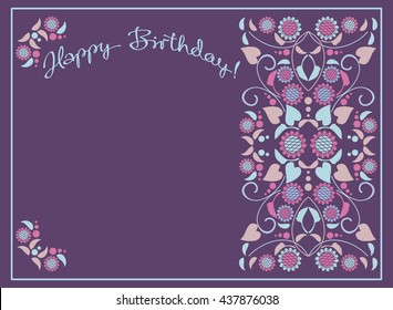 Greeting card for birthday. Vector clip art.