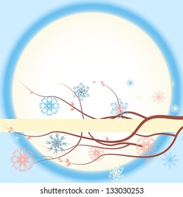 Greeting card with blooming branches