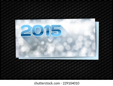 Greeting card with blue numbers 2015.