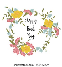 Greeting card of the Book Day. Abstract background