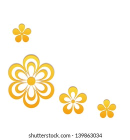 greeting card with a border of yellow flowers