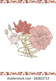 Greeting card with a bouquet of flowers