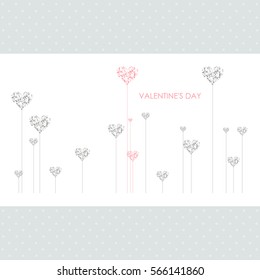 Greeting Card. Bouquet of flowers in a heart-shaped on a background with dots and place for text.